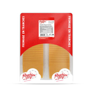 CHEDDAR ROUGE TRANCHES 9X9 20G BARQUETTE 1KG