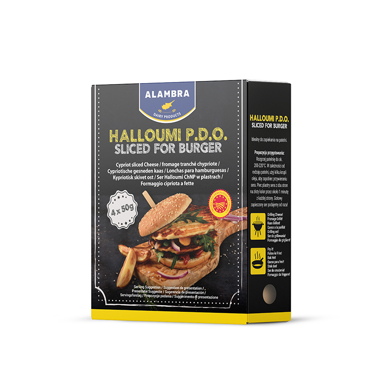 HALLOUMI AOP TRANCHES BURGER DIAM. 8CM 50GX4 BOITE 200G