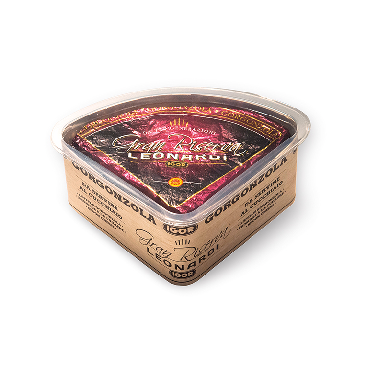 GORGONZOLA AOP CUILLERE GRANDE RESERVE 1/8 MEULE BARQUETTE 1.5KG
