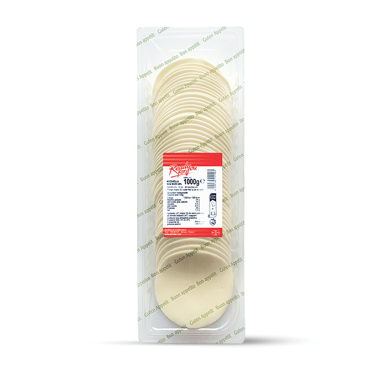 MOZZARELLA TRANCHES DIAM. 10CM 21G BARQUETTE 1KG